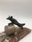 French Art Deco Spelter on Marble Sculpture of Fox Hunting Goose in the style of Irénée Rochard, 1920s 3