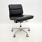 Chaise de Bureau Eames Soft Pad Vintage en Cuir par ICF pour ICF De Padova, 1970s 1