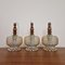 Mid-Century Glass and Wood Pendant Lamps, 1960s, Set of 3 1