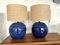 Mid-Century Italian Blue Ceramic Lamps by Bitossi for Rimini. 1990s, Set of 2 1