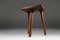Rustic French Wooden Stool, 1940s 9