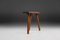 Rustic French Wooden Stool, 1940s 3