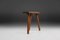 Rustic French Wooden Stool, 1940s, Image 3