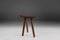 Rustic French Wooden Stool, 1940s 4
