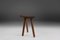 Rustic French Wooden Stool, 1940s 4