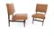 Vintage Camel Skai Esszimmerstühle mit Gestell aus ebonisiertem Holz Dassi zugeschrieben, 1950er, 2 . Set 2