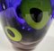Postmodern Blue Thick Murano Glass Vase with Chartreuse and Black Spots, Italy, 1980s 6