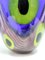 Postmodern Blue Thick Murano Glass Vase with Chartreuse and Black Spots, Italy, 1980s 8