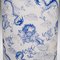 Tall Vintage Chinese Blue and White Umbrella Holder, 1960s 7