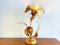 Goldene Hollywood Regency Tischlampe in Blumenform im Stil von Koegl, 1970er 3