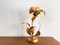 Goldene Hollywood Regency Tischlampe in Blumenform im Stil von Koegl, 1970er 1