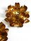 Regency Gilded Floral Wall or Ceiling Lamp with Large Leaves, 1970s, Set of 2, Image 5