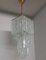 Lámpara de araña en cascada Mid-Century moderna de cristal de Murano con efecto hielo atribuida a Mazzega, años 70, Imagen 8
