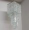 Lámpara de araña en cascada Mid-Century moderna de cristal de Murano con efecto hielo atribuida a Mazzega, años 70, Imagen 9