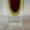 Modernist Red and Yellow Sommerso Murano Glass Square Vase attributed to Seguso, 1960s 5