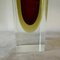 Modernist Red and Yellow Sommerso Murano Glass Square Vase attributed to Seguso, 1960s, Image 5