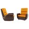 Leatherette and Fabric Armchairs, Czechoslovakia, 1970s, Set of 2 1