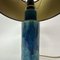 Lampada da tavolo Mid-Century in ceramica blu, anni '70, Immagine 3