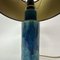 Mid-Century Table Lamp in Blue Ceramic, 1970s 3