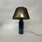 Mid-Century Table Lamp in Blue Ceramic, 1970s 1