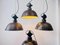 Lámparas de fábrica industriales, RDA, años 50. Juego de 4, Imagen 2