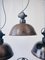Lámparas de fábrica industriales, RDA, años 50. Juego de 4, Imagen 5
