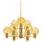 Brass and Glass Chandelier, Sweden, 1960s 1