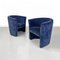 Italian Modern Dark Blue Velvet Armchairs from Pozzetto, 1970s, Set of 2 2