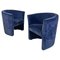 Italian Modern Dark Blue Velvet Armchairs from Pozzetto, 1970s, Set of 2, Image 1