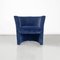 Fauteuils Modernes en Velours Bleu Foncé de Pozzetto, Italie, 1970s, Set de 2 4