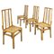 Italian Modern High-Backed Woven Rattan Chairs, 1960s, Set of 4 1