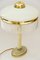Art Deco Brass and Marble Table Lamp with Opal Glass Shade and Glass Sticks, 1920s 6