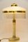 Art Deco Brass and Marble Table Lamp with Opal Glass Shade and Glass Sticks, 1920s 4