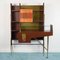 Vintage Wood and Brass Corner Bar Cabinet, 1960s 3