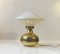 Scandinavian Modern Brass Table Lamp with Ufo Shade 4