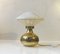 Scandinavian Modern Brass Table Lamp with Ufo Shade, Image 4