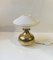 Scandinavian Modern Brass Table Lamp with Ufo Shade 1
