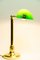 Art Deco Banker Lamp with Green Glass Shade, Vienna, 1920s 8