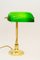 Art Deco Banker Lamp with Green Glass Shade, Vienna, 1920s 4