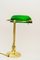 Art Deco Banker Lamp with Green Glass Shade, Vienna, 1920s 5