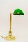 Art Deco Banker Lamp with Green Glass Shade, Vienna, 1920s, Image 2
