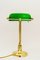 Art Deco Banker Lamp with Green Glass Shade, Vienna, 1920s, Image 3