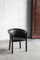 Chaise d'Appoint en Cuir Noir, Italie, 1980s 1