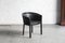 Chaise d'Appoint en Cuir Noir, Italie, 1980s 4