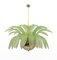 Large Mid-Century Modern Palm Leaf Chandelier in Murano Glass and Brass, 1970s 3