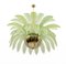 Large Mid-Century Modern Palm Leaf Chandelier in Murano Glass and Brass, 1970s 4