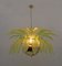 Large Mid-Century Modern Palm Leaf Chandelier in Murano Glass and Brass, 1970s 2