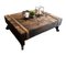 Vintage Coffee Table with Iron and Steel Beams and Wooden Blocks on Wheels 2