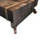 Vintage Coffee Table with Iron and Steel Beams and Wooden Blocks on Wheels 3