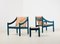 Carimate Lounge Chairs & Stool by Vico Magistretti for Cassina, Italy, 1960s, Set of 3 4